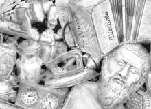Load image into Gallery viewer, Cuban artist Jairo Alfonso's work 236 is available,  this stunning 2013 watercolor and pencil work measures  55.1" x 78.7".  detail