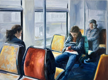 Load image into Gallery viewer, Leticia Sanchez Toledo - Girls on the bus - 9 x 12 in - Oil on panel