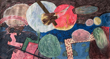 Load image into Gallery viewer, "Test de Desintoxicacion" (detail 2)  is a unique work by Noel Morera, done is his inimitable style, work is acrylic on canvas.   This canvas work measures 36" by 63" and was executed in 2023. The work was acquired directly from the artist. Cuban Art for Sale.