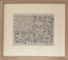 Load image into Gallery viewer, Cuban artist Tomas Esson Flag  Ink on paper  8&quot; x 11&quot;   Framed - 15&quot; x 17&quot;  2002 frame
