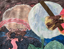Load image into Gallery viewer, "Test de Desintoxicacion" (detail 4) is a unique work by Noel Morera, done is his inimitable style, work is acrylic on canvas.   This canvas work measures 36" by 63" and was executed in 2023. The work was acquired directly from the artist.