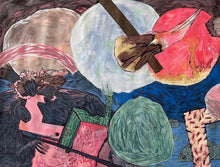 Load image into Gallery viewer, "Test de Desintoxicacion" (detail 2)  is a unique work by Noel Morera, done is his inimitable style, work is acrylic on canvas.   This canvas work measures 36" by 63" and was executed in 2023. The work was acquired directly from the artist.