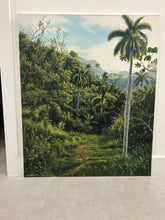 Load image into Gallery viewer, View 2. Palma del Camino is an oil on canvas by Cuban artist Quizbel Lezcano Blanco.  The work measures 39" x 47 " and it was completed in 2012.