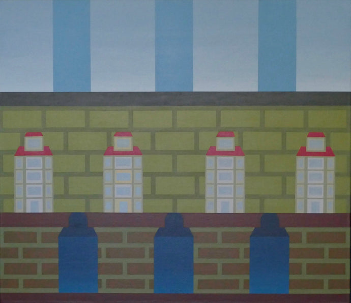 Cuban Artist Carlos Rodriguez Cardenas Architecture and Landscape  Acrylic on Linen  33