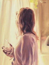 Load image into Gallery viewer, Leticia Sanchez Toledo , Sandra at the Window, Cuban Art for Sale, detail.
