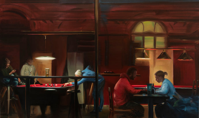 Leticia Sanchez Toledo night windows, 2024, 24x 40 in
