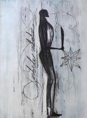 Cuban artist Jose Bedia etching completed in 1997 is # 28 of 50, measuring 45