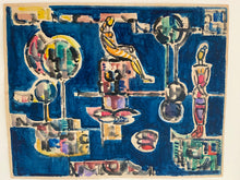 Load image into Gallery viewer, Cuban artist Jose Mijares&#39; Interior  Watercolor on paper  8 ¾” x 11 “  17 ¼ “ x 19” with Frame  1968
